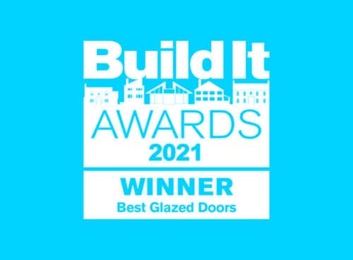 Build It Awards 2021 winner certificate for Best Glazed Doors, recognising IDSystems as award-winning glazing specialists.